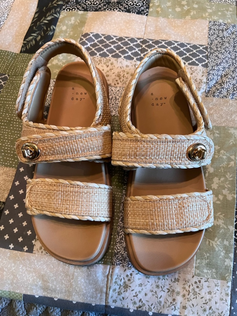 a new day women’s Tan Braided Strap Sandals